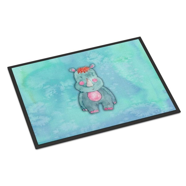 Carolines Treasures 18 x 27 in. Rhinoceros Watercolor Indoor or Outdoor Mat BB7381MAT - main